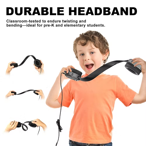 TechProtectus USB Kids Headphone with an inline Microphone and Volume Control