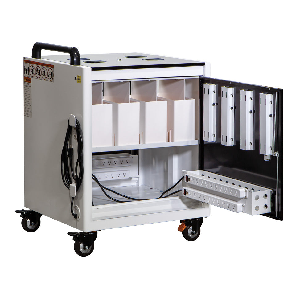 Anywhere Cart AC-GO 32 Bay Secure Charging Cart with Carry Out Baskets